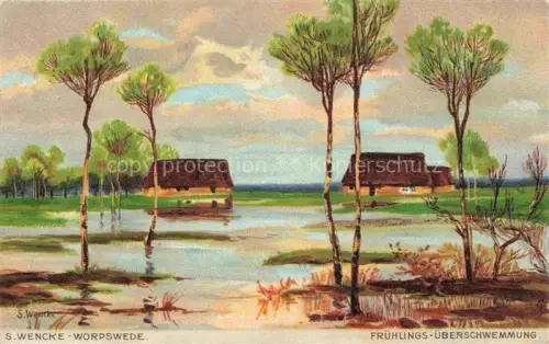 AK / Ansichtskarte WENCKE S. Worpswede Fruehlings ueberschwemmung 