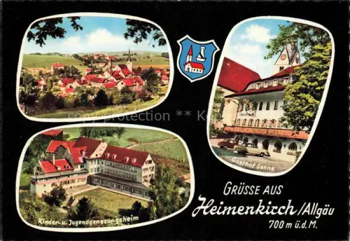 AK / Ansichtskarte Heimenkirch Ortsansicht mit Kirche Gasthof Sonne Kinder- und Jugendgenesungsheim