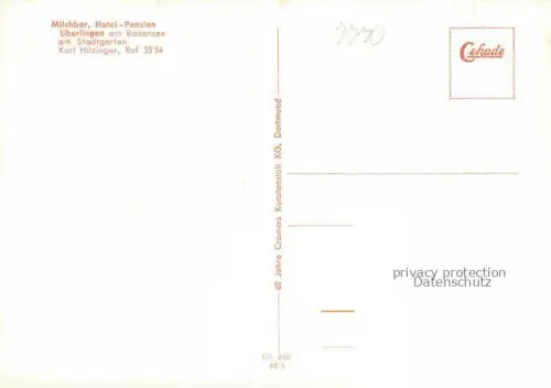 AK / Ansichtskarte ueberlingen Bodensee BW Milchbar Hotel Pension Ortsansicht mit Kirche Alpenblick