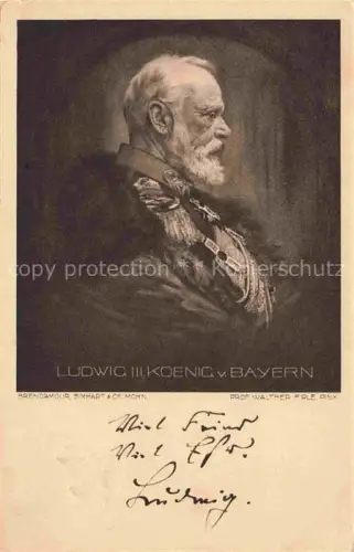 AK / Ansichtskarte Adel Bayern Monarchie Ludwig 3 Koenig 