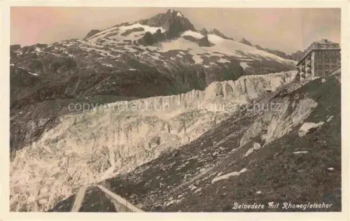 AK / Ansichtskarte Gletscher Glacier Glaciar Ghiacciaio-- Belvedere mit Rhonegletscher 