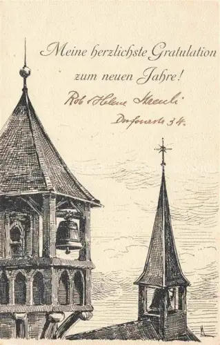 AK / Ansichtskarte Neujahr Annee New Year Glocke Kirche 