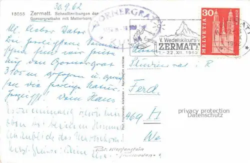 AK / Ansichtskarte Zahnradbahn Standseilbahn Furniculaire Rack Railway-- Zermatt Gornergratbahn Matterhorn 