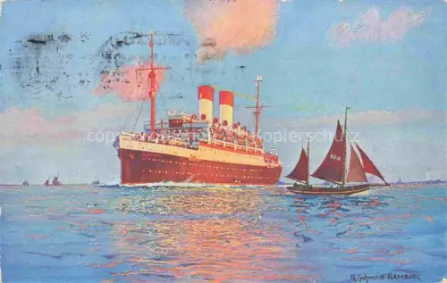 AK / Ansichtskarte SCHMIDT R. Hamburg Kuenstlerkarte Suedamerikanische Dampfschifffahrt 