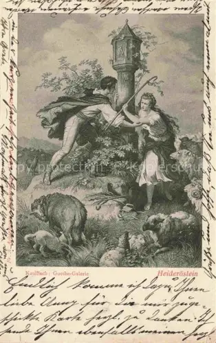 AK / Ansichtskarte KAULBACH  Kuenstlerkarte Goethe Galerie Heideroeslein Schaffe 