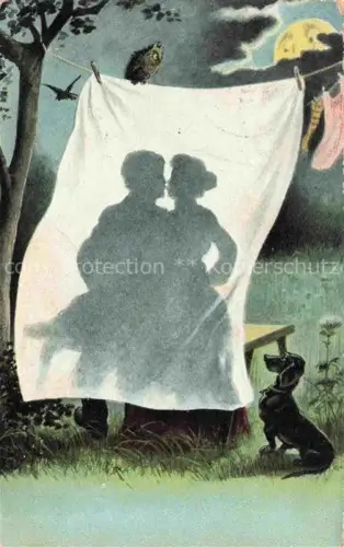 AK / Ansichtskarte Dackel Dachshund Teckel Hunde dogs Chiens Cani Eule 