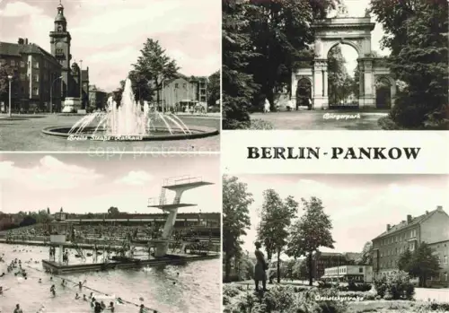AK / Ansichtskarte PANKOW BERLIN Breite Strasse Brunnen Rathaus Schwimmbad Buergerpark Ossietzkystrasse
