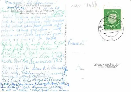 AK / Ansichtskarte STEGLITZ-ZEHLENDORF BERLIN Schlosshotel Huster