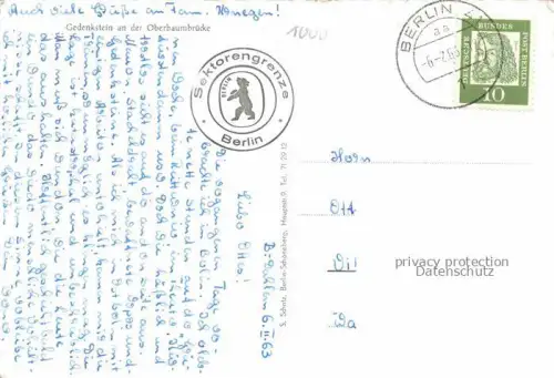AK / Ansichtskarte BERLIN  CITY Gedenkstein an der Oberbaumbruecke