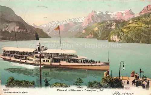AK / Ansichtskarte Dampfer Seitenrad Vierwaldstaettersee Dampfer Uri Litho