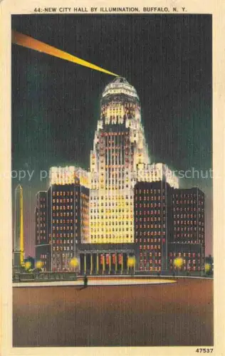 AK / Ansichtskarte Buffalo_New_York_USA New City Hall by illumination Illustration 