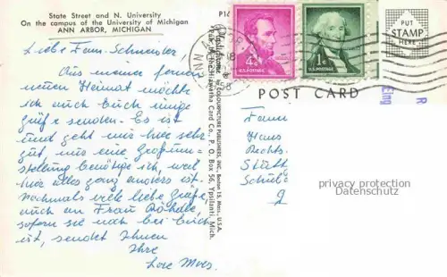 AK / Ansichtskarte Ann Arbor Michigan USA State Street and N. University on the campus of University of Michigan