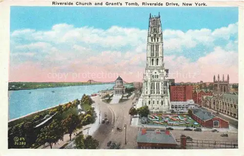 AK / Ansichtskarte NEW YORK City USA Riverside Church and Grant's Tomb Riverside Drive