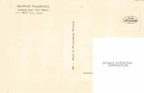 AK / Ansichtskarte Jungholz Ausserfern Tirol AT Sporthotel Sorgschrofen