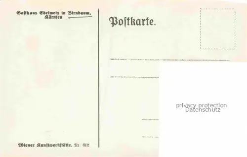 AK / Ansichtskarte Birnbaum Lesachtal Kaernten AT Gasthaus Edelweis Wiener Kunstwerkstaette Nr. 612