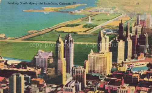 AK / Ansichtskarte CHICAGO  Illinois USA Panorama looking south along the Lakefront aerial view