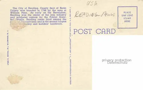 AK / Ansichtskarte Reading Pennsylvania USA Berk's County Court House bird's eye view Illustration