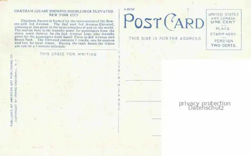 AK / Ansichtskarte NEW YORK City USA Chatham Square showing doubledeck elevated
