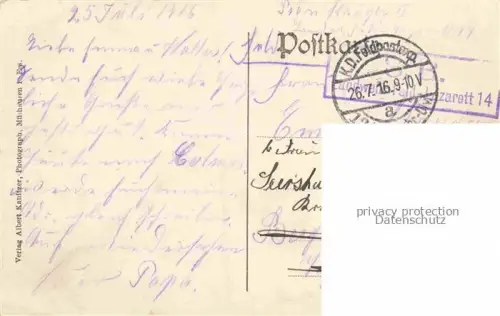 AK / Ansichtskarte Ensisheim 68 Haut-Rhin Rathaus Lazarett-Stempel