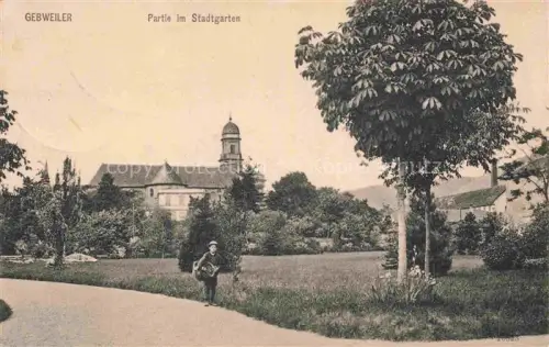 AK / Ansichtskarte Gebweiler Guebwiler 68 Haut-Rhin Alsace Partie im Stadtgarten
