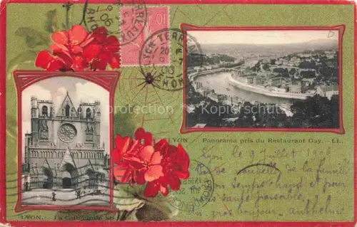 AK / Ansichtskarte LYON 69 Rhone Panorama pris du Restaurant Gay Cathédrale