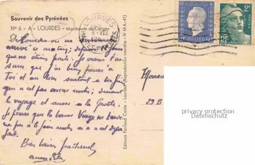 AK / Ansichtskarte LOURDES 65 Marchande de Cierges Kuenstlerkarte