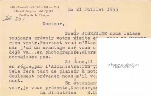 AK / Ansichtskarte Cirey-sur-Vezouze Luneville 54 Meurthe-et-Moselle Hôpital Auguste Bauquel Pavillon de la Clinique