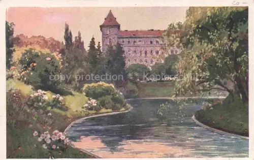 AK / Ansichtskarte WIEN AT Tuerkenschanzpark Teich mit Blick auf die Hochschule fuer Bodenkultur Kuenstlerkarte Wiener Kunst Nr. 896-7