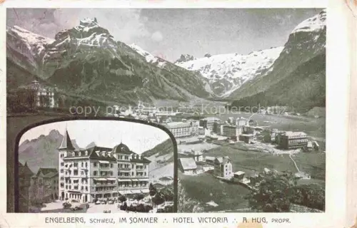 AK / Ansichtskarte Engelberg  OW Panorama Wintersportort im Sommer Hotel Victoria Alpen