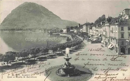 AK / Ansichtskarte LUGANO Lago di Lugano TI Quai e Monte San Salvatore