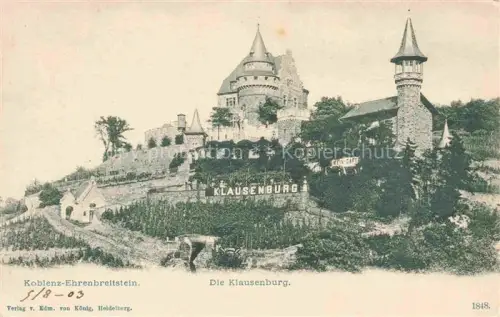 AK / Ansichtskarte Ehrenbreitstein KOBLENZ Die Klausenburg Restaurant Wein-Café
