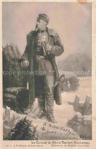 AK / Ansichtskarte BELFORT 90 Le Colonel du Génie Denfert-Rochereau Kuenstlerkarte