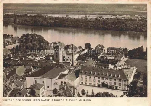 AK / Ansichtskarte Eltville Rhein Sektkellerei Matheus Mueller Fliegeraufnahme
