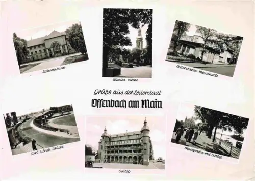 AK / Ansichtskarte OFFENBACH  MAIN Ledermuseum Marienkirche Lederwaren Messehalle Karl Ulrich Bruecke Schloss Mainpartie