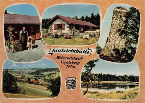 AK / Ansichtskarte Hoherodskopf Schotten Hessen Taufsteinhuette im Vogelsberg Hotel Hessisches Haus Panorama Badesee