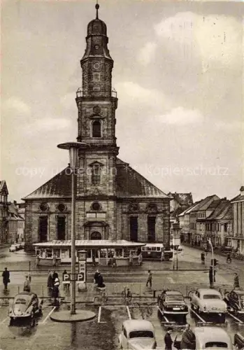 AK / Ansichtskarte ERLANGEN Bayern Hugenottenplatz mit Hugenottenkirche