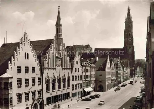 AK / Ansichtskarte LANDSHUT  Isar Altstadt mit Rathaus St Martin und Burg Trausnitz