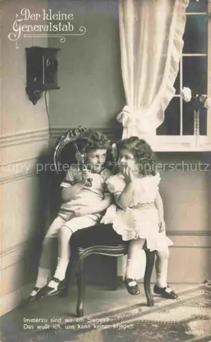 AK / Ansichtskarte Telefon Telephone-- Der kleine Generalstab Kinder 