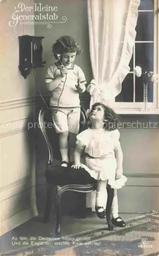 AK / Ansichtskarte Telefon Telephone-- Der kleine Generalstab Kinder 