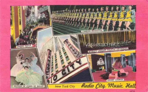 AK / Ansichtskarte NEW YORK City USA Radio City Music Hall Grand Foyer Ballet Famour Rockets Theatre Orchestra Grand Lounge
