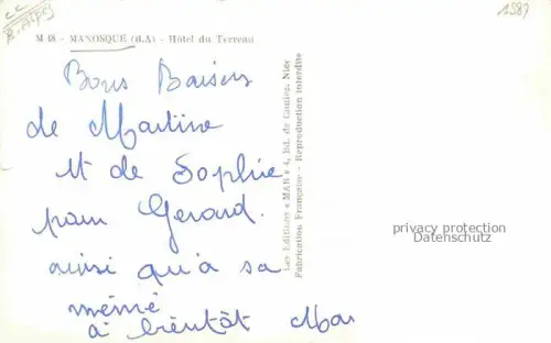 AK / Ansichtskarte Manosque Forcalquier 04 Alpes-de-Haute-Provence Hôtel du Terreau