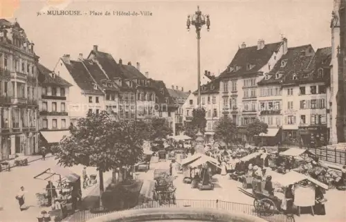 AK / Ansichtskarte MULHOUSE Muehlhausen 68 Haut-Rhin Place de l'Hôtel de Ville Marché