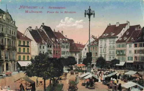 AK / Ansichtskarte MULHOUSE Muehlhausen 68 Haut-Rhin Place de la Réunion Jour de marché