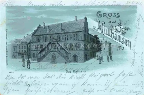 AK / Ansichtskarte Muelhausen Elsass Rathaus Hôtel de Ville Litho