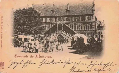 AK / Ansichtskarte MULHOUSE Muehlhausen 68 Haut-Rhin La Mairie Marché Deutsche Reichspost