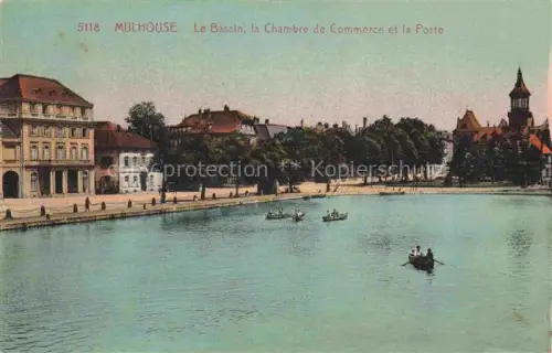 AK / Ansichtskarte MULHOUSE Muehlhausen 68 Haut-Rhin Le Bassin Chambre de Commerce et la Poste