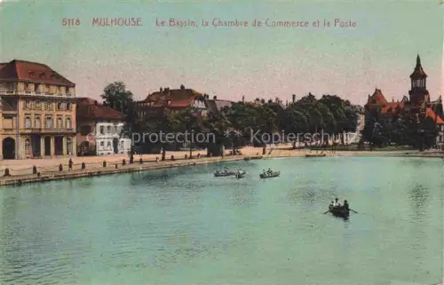AK / Ansichtskarte MULHOUSE Muehlhausen 68 Haut-Rhin Le Bassin Chambre de Commerce et la Poste