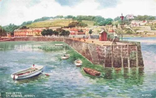 AK / Ansichtskarte St Aubins Jersey UK The Jetty Kuenstlerkarte