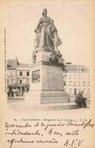AK / Ansichtskarte Saint-Quentin 02 Aisne Monument du 8 Octobre 