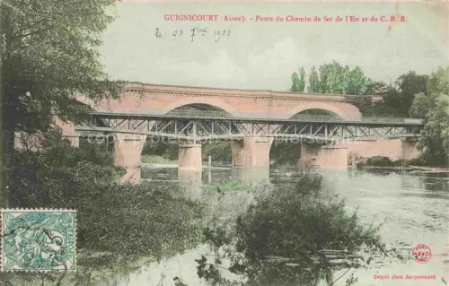 AK / Ansichtskarte Guignicourt-sur-Aisne LAON 02 Aisne Ponts du Chemin de fer de l'Est et du CBR